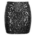 thumbnail image 4 of EchfiProm Womens Skirts Sparkly Mini Bodycon Going Out Party Cocktail Black Skirts for Women Sequin, 4 of 4