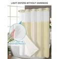 thumbnail image 4 of No Hook Cloth Fabric Shower Curtain with Snap in Liner, Cream Beige Striped Waterproof Shower Curtains Set with See Through Top Window, Modern Farmhouse Retro Lines Bath Curtains Shower 72"x84", 4 of 6