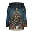 thumbnail image 5 of Women's Knit Sweater Pullover Hooded Sweatshirt with Christmas Print, Cute and Comfortable, Perfect for Fall and Winter Casual Wear and Holiday Festivities,Dark Blue,L, 5 of 5