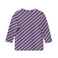 thumbnail image 4 of Piuwrlz Children Girls 3/4 Sleeve T-Shirts Summer Round Neck Casual Sweatshirts Printed Round Neck Stripe Shirt Tops Pink Size 5 Years, 4 of 4