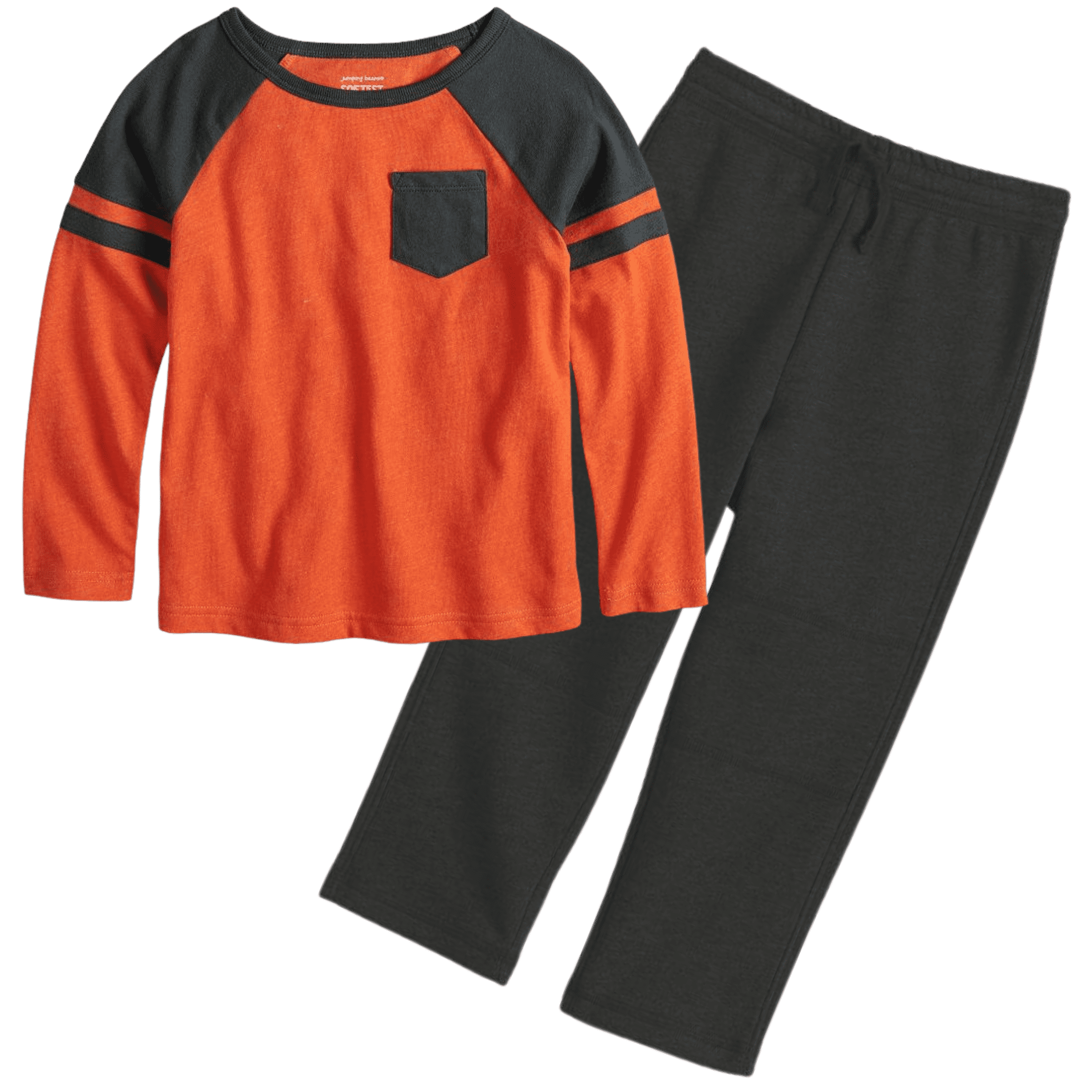 Jumping Beans Toddler Boy Colorblock Raglan Pocket Tee & Fleece Pant Set 2pc 12M