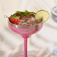 thumbnail image 5 of Thyme & Table 10oz Stainless Steel Margarita Tumbler with Push lid, Pink, 5 of 6
