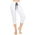 thumbnail image 3 of ALWAYS Women's Capri Jogger Lightweight Sweatpants with Pork Chop Pockets White XL, 3 of 5
