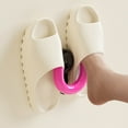 thumbnail image 5 of Twfbrm Wall Mounted Shoe Rack - Bathroom Slipper Storage Hook Premium Hanging Shoe Organizer Shelf with Sticky Hanging Mounts, Door Shoe Hangers with Hooks for Slippers Storage, 5 of 6