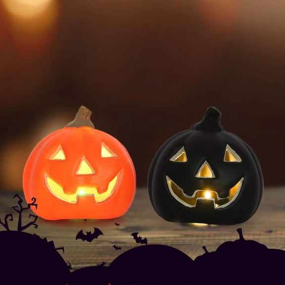 Muecwrye Halloween Lights, Pumpkin Lamp LED Lamp Fall Decor Light, Halloween Bright Orange Pumpkin Night Decoration for Home Bedroom Bathroom Kitchen Hallway