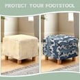 thumbnail image 6 of SCRAWLGOD Cow Print Denim Pattern Blue White Ottoman Cover Square, Folding Storage Ottoman Slipcovers, Stretch Footrest Foot Stool Covers Protector with Elastic Bottom for Pets, 6 of 7
