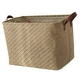 thumbnail image 1 of GROWTH TANK Foldable Storage Basket Decorative Laundry Hamper for Home Bedroom Dorm Rough Rough Weave, 1 of 9
