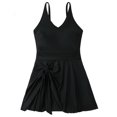 thumbnail image 5 of JGGSPWM Women Fashion Solid Color Plus Size Swim Dress High Stretch One Piece Swimsuit Tummy Control Bathing Suits Black XL, 5 of 8