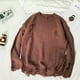 thumbnail image 3 of Suéter de pareja de otoño fresco de estilo coreano, suéter de estilo coreano para hombre, suéter de cuello redondo suelto y roto, 3 of 6