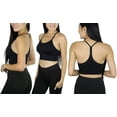 thumbnail image 6 of ToBeInStyle Women's 3 Pack Intricate Long Line Racerback Bralette, 6 of 6