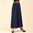 thumbnail image 5 of IDALL Linen Pants Women Wide Leg Pants Woman Loose Summer Thin Pants Large Size Casual Pants For Foreign Trade Women Big Feet Loose Pants Lounge Pants Women Plus Size Pants Navy A, 5 of 6