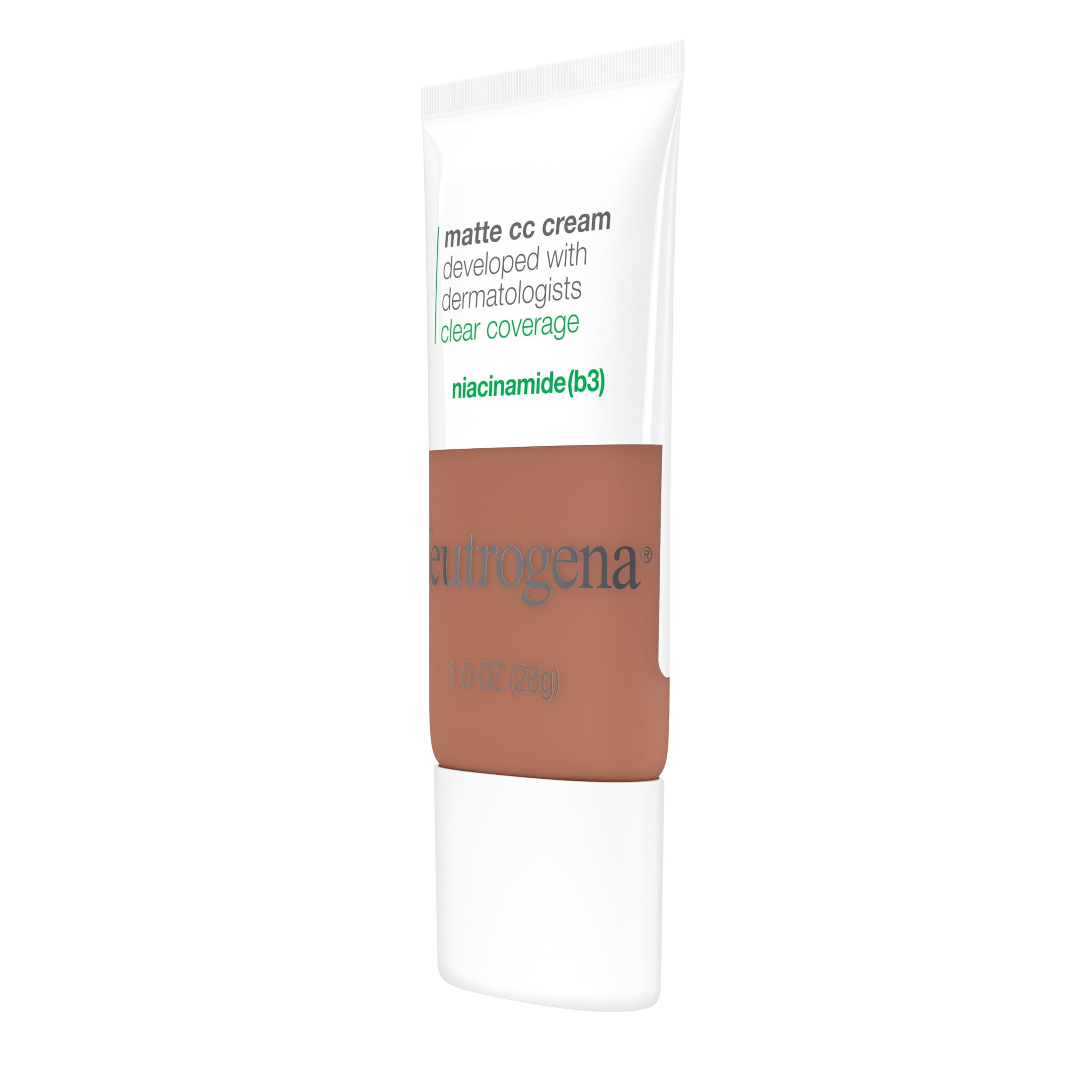 (2 pack) Neutrogena Clear Coverage Flawless Matte CC Cream, Amber, 1 oz