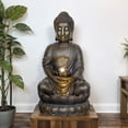 thumbnail image 2 of 33" H Buddha Outdoor Water Fountain with LED Lights and Pump,Zen Style Relaxing Garden Fountain Waterfall for Patio, Porch and Yard Decor, 2 of 13