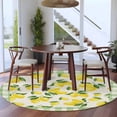 thumbnail image 3 of Round Rug 7Ft Washable Non-Slip, Summer Lemons Circle Area Rugs for Living Room Bedroom, Farmhouse Fruits Sage Green Buffalo Plaid Indoor Floor Mats Carpet Runner for Home Decor Aesthetic, 3 of 8
