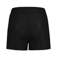 thumbnail image 4 of MIUOWANP Women's Summer Elastic Waist Shorts Faux Button Drawstring Waist Leather Look High-Waisted with Slits Casual Shorts Size XL(10)Black, 4 of 5