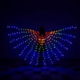 thumbnail image 2 of Alas doradas, alas luminosas LED de colores del arco iris, alas de baile, mariposa fluorescente, alas luminosas para danza del vientre, capa, 2 of 6