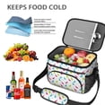 thumbnail image 5 of Dinosaur and Grass White Pattern Insulated Lunch Box for Women Men, Medium Leakproof Cooler Bag with Adjustable Strap, 10"x6.7"x8", 5 of 6