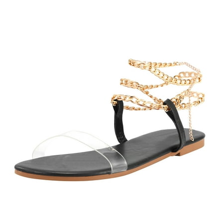 

QISIWOLE Sandals Women Wedges Sandals Open Toe Thick Bottom Roman Slippers Beach Non Slip Sandals Deals