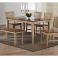 thumbnail image 4 of Simply Brook 60 in. Rectangle Distressed Two Tone Light Creamy Wheat with Warm Pecan Brown Wood Dining Table (Seats 7), 4 of 4
