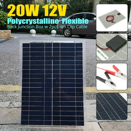 20W 12V Flexible Solar Panel Solar Energy Panels Polycrystalline Waterproof Solar Cell Off Grid RV Boat (Solar Panels For Boats Best Price)