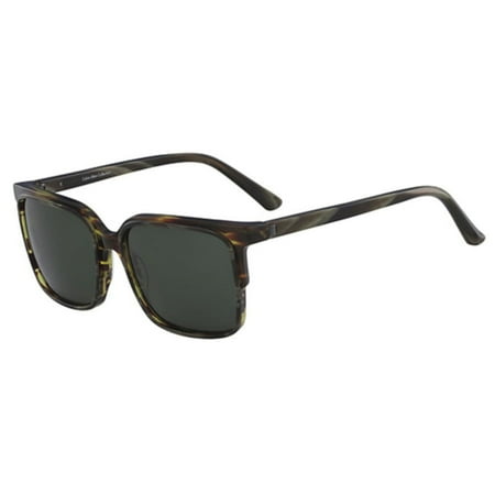 CALVIN KLEIN CK8574S 311 Sunglasses Olive Horn Tortoise Frame Green Lenses 56 mm