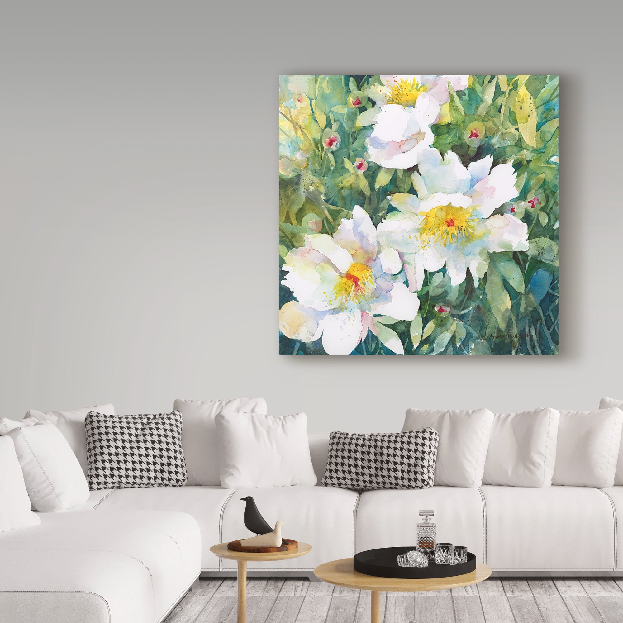 Trademark Fine Art 'Pristine Peonies' Canvas Art by Annelein Beukenkamp