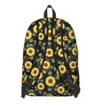 thumbnail image 3 of Sunflower and Geometric Black Pattern Backpack for School, Cute School Bag with Adjustable Shoulder Straps and Padded Back, 15.7"x11.8"x5.5", 3 of 5
