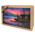 thumbnail image 2 of River's Edge Products 1000 Piece Puzzle, Jigsaw Puzzle in Tin for Adults, Teenagers, and Kids, Unique Nature Landscape Puzzle, 28 by 20 Inches, Cabin Scene, 2 of 7