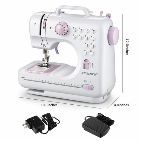 Olizee Electric Sewing Machine Portable Mini with 12 Built-in Stitches, 2 Speeds Double Thread