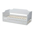 thumbnail image 5 of Baxton Studio Alya Classic Traditional Farmhouse White Finished Wood Twin Size Daybed with Roll-Out Trundle Bed, 5 of 7