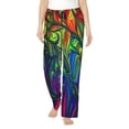 thumbnail image 2 of Kdxio Women's Comfy Stretch Pride RainbowPrint Drawstring Pajama Pants-Small, 2 of 9