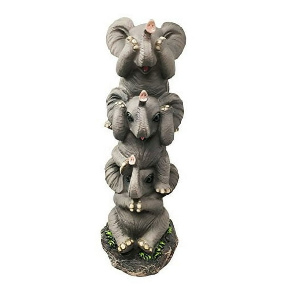 Pachyderm Friends Funny See Hear Speak No Evil Elephants Figurine Decor Sculpture Safari Elephant Lovers