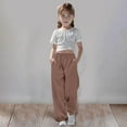 thumbnail image 2 of Sweatpants For Teen Girls Drawstring Sweatpants With Pockets Solid Color Coffee Sweat Pants Kids Boys Joggers Size 13-14 Years, 2 of 7