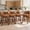 Caramel, variant on HomeMiYN Modern Swivel Counter Stool with Square Base Gray Faux Linen Upholstered Barstool Set of 2 with Solid Wood Legs
