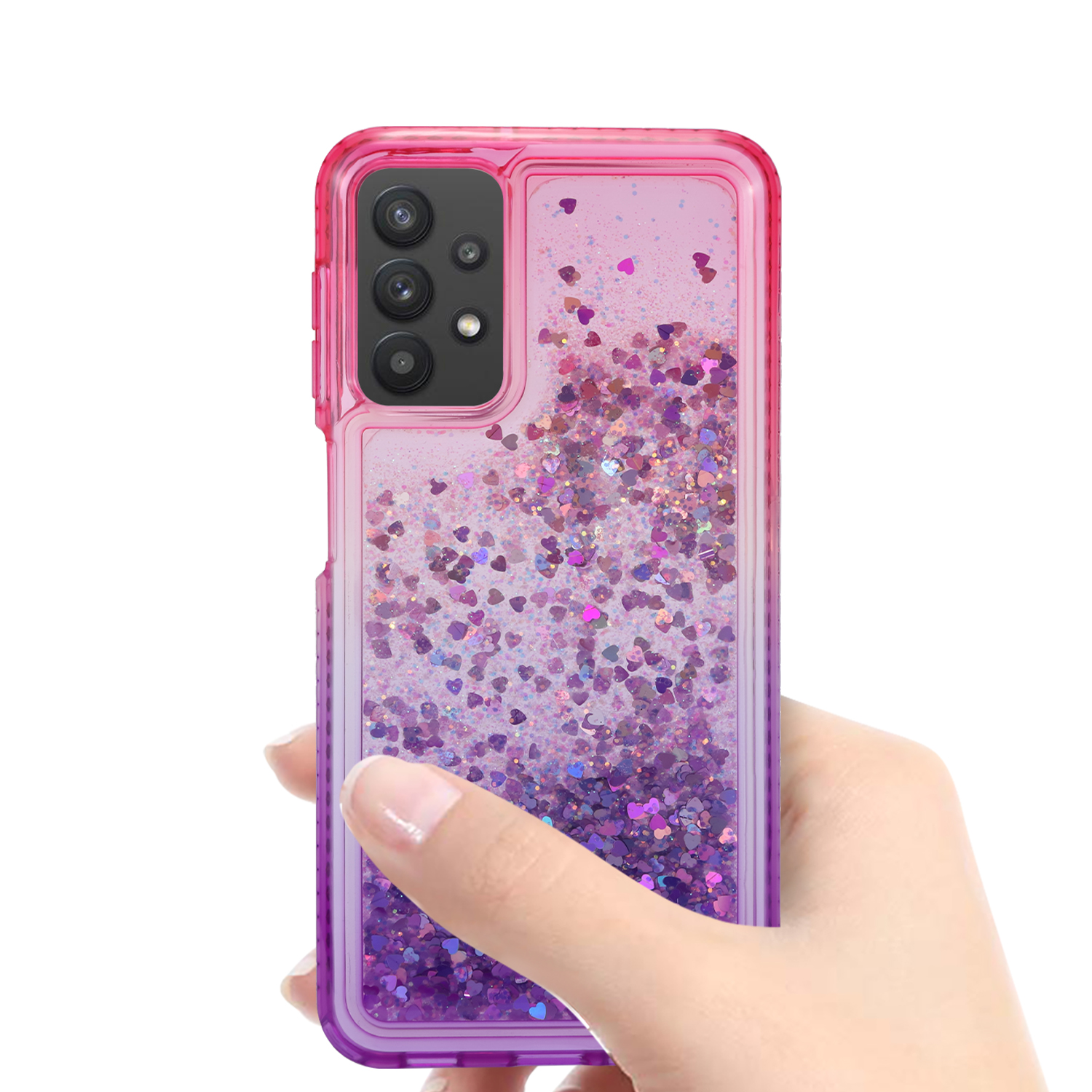 Samsung Galaxy A32 5G Phone Case, Slim Liquid Glitter Dual Colors Stylish for Samsung Galaxy A32 5G Phone Case Pink/Blue - image 3 of 4