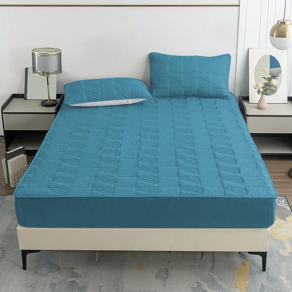 Quilted Fitted Sheet Mattress Cover, Thick Breathable Non Slip Mattress Pad Dirt Proof Bed Cover, for Bedroom Home Hotel Dorm