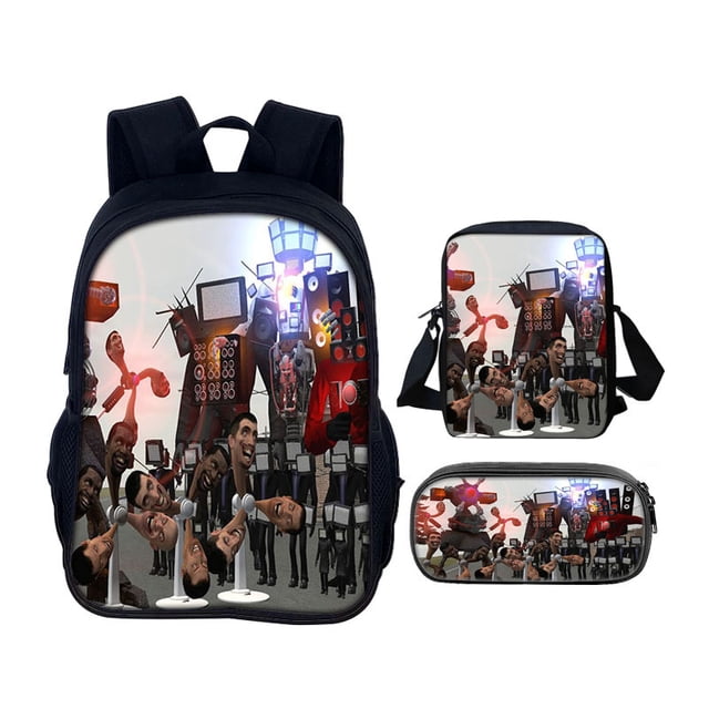 Toilet man three-piece skibidi toilet game peripheral backpack