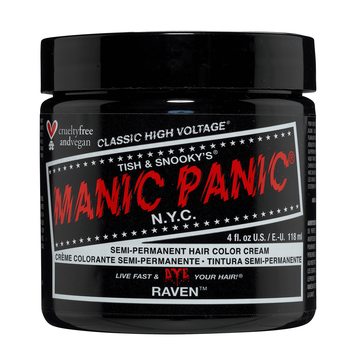 Manic Panic Class High Voltage Semi-Permanent Hair Color [RAVEN] 4oz * BEAUTY TALK LA *