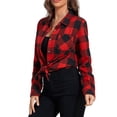 thumbnail image 2 of MOSHU Flannel Shirts for Women Casual Plaid Womens Tops Long Sleeve Button Down Shirts Curved Hem Blouses, 2 of 6