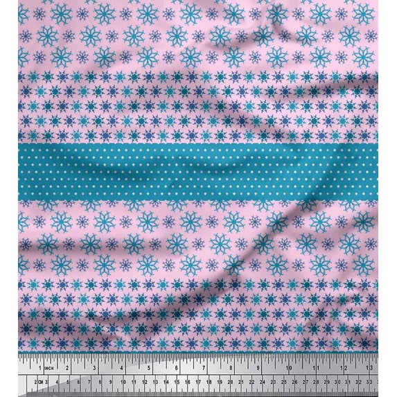 Soimoi Velvet Fabric Diamond Shape & Floral Artistic Print Sewing Fabric Yard 58 Inch Wide