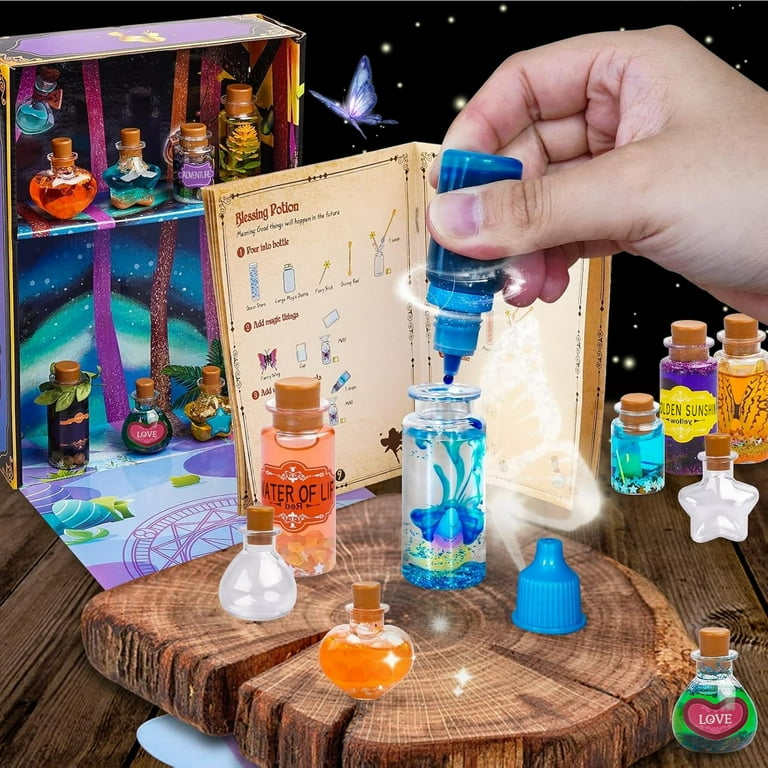 Kit De Pociones Mágicas Para Niñas – Manualidades De Hadas Con 20 Botellas, Piedras Brillantes Y Varitas, Regalo Creativo Para 6 A 12 Años