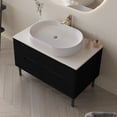thumbnail image 2 of 36 Inch Bathroom Vanity, Freestanding or Wall Mounted with Ceramic Integrated Sink, Soft-Close Drawers, Waterproof Engineered Wood, Adjustable Legs, Modern Design for Bathroom Storage,Ships 2 Pkgs, 2 of 17