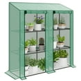 thumbnail image 1 of Outsunny Mini Serre avec 3 Niveaux 6 Tablettes Serre Portable, Vert, 1 of 10