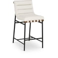 thumbnail image 1 of Meridian Furniture Burke Cream Vegan Leather Counter Stool, 1 of 7