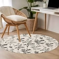 thumbnail image 5 of Black Grey Botanical Round Area Rug 4ft, Rustic Country Spring Floral Summer Leaf Washable Non-Slip Circle Rugs for Bedroom Living Room Kitchen, Soft Non Shedding Circle Carpet for Dining Room Dorm, 5 of 9