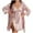 Pink, variant on Women's Sexy Lace Sleepwear Slip Satin Nightgown & Robes Set 2 Piece Spaghetti Strap Silk Nightwear for Bride Party