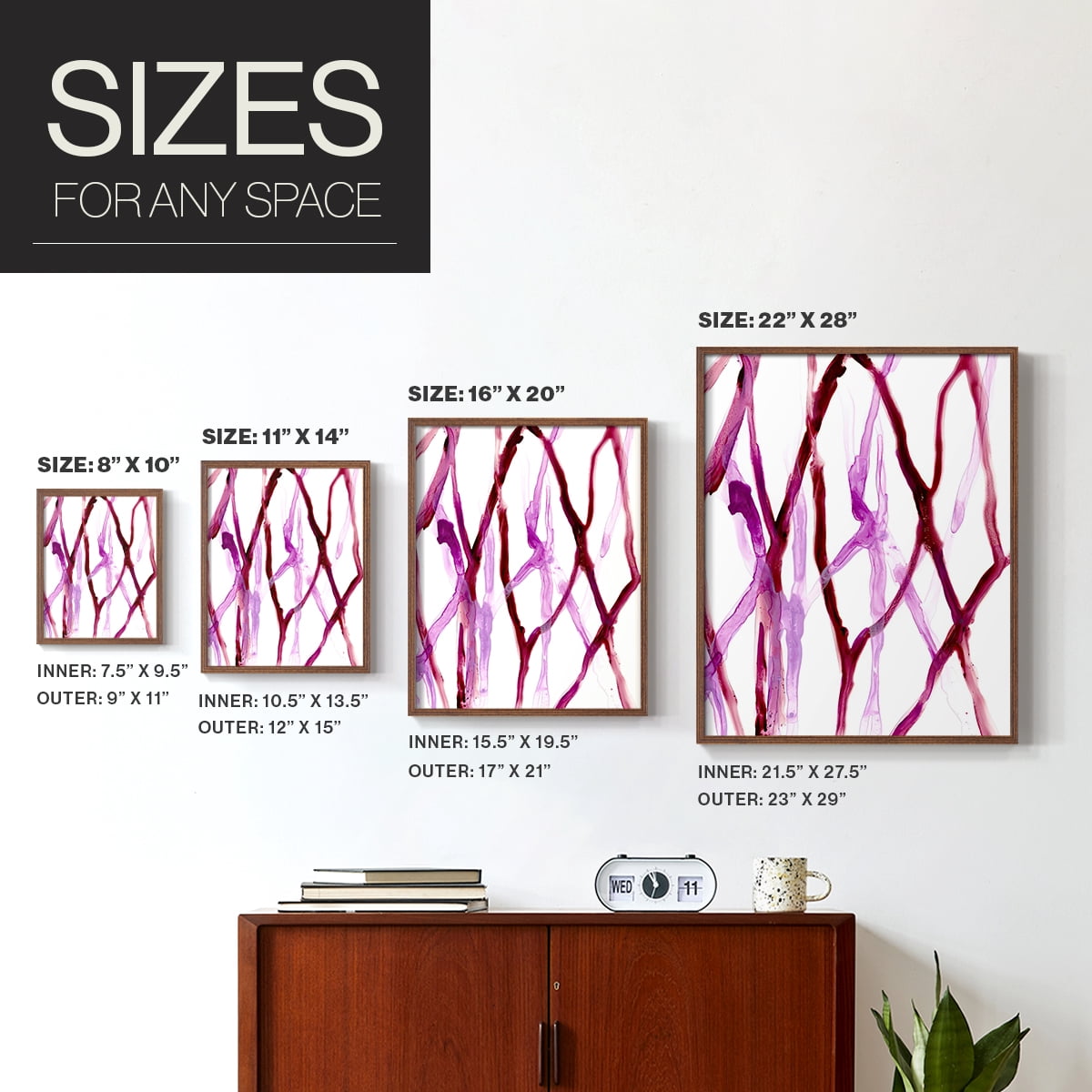 Runnel XVI Framed Print in Brown Solid Wood Framed Print No Nail Hanging