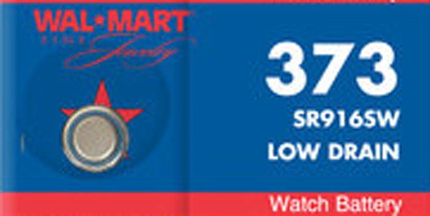 Walmart Mercury-Free Silver Oxide 373 Watch Battery