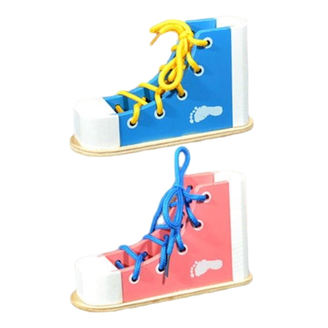 Kit de Aprendizaje de Atado de Cordones en Madera para Niños Pequeños