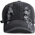 thumbnail image 2 of Vintage Washed Denim Distressed Dad Hats Adjustable Baseball Caps for Men Women, 2 of 7